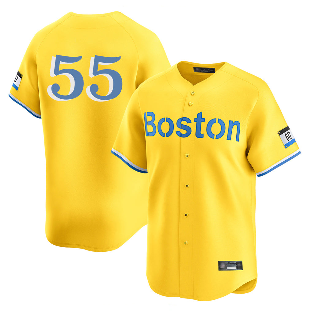 Boston Red Sox #55 Ranger Suarez Player Yellow CLOTHIN Limited Home Game Stitched Jerseys1