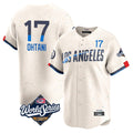 Los Angeles Dodgers #17 Shohei Ohtani Player Cream CLOTHIN World Series City Connect Limited Home Stitched Jerseys