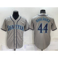 Seattle Mariners #44 Julio Rodriguez Grey CLOTHIN Stitched Cool Base Jersey