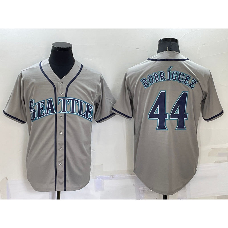 Seattle Mariners #44 Julio Rodriguez Grey CLOTHIN Stitched Cool Base Jersey