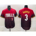 Philadelphia Phillies #3 Bryce Harper Red CLOTHIN 2024 City Player Number Cool Base Jerseys