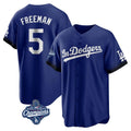 Los Angeles Dodgers #5 Freddie Freeman Player Royal CLOTHIN World Series Meet City Connect Home Game Stitched Jerseys