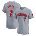 Cincinnati Reds #7 Spencer Steer Player Gray CLOTHIN Limited Elite Home Stitched Jerseys