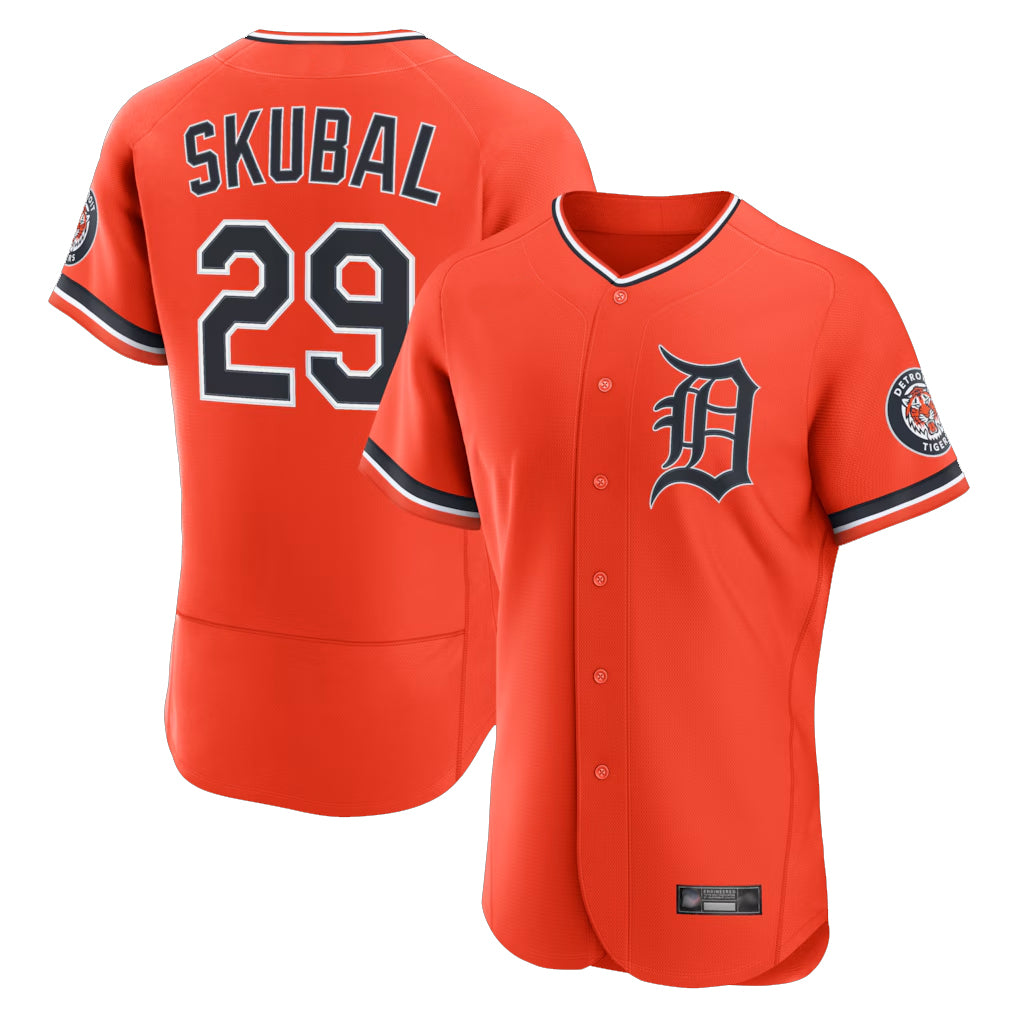 Detroit Tigers #29 Tarik Skubal Player Orange CLOTHIN Limited Elite Home Stitched Jerseys