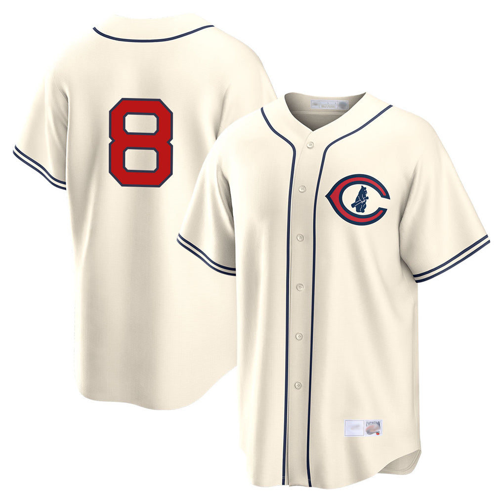 Chicago Cubs #8 Ian Happ Player Cream CLOTHIN Field of Dreams Home Game Stitched Jerseys