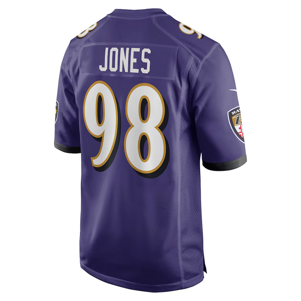 B.Ravens #98 Travis Jones Purple CLOTHIN Player Game Jersey