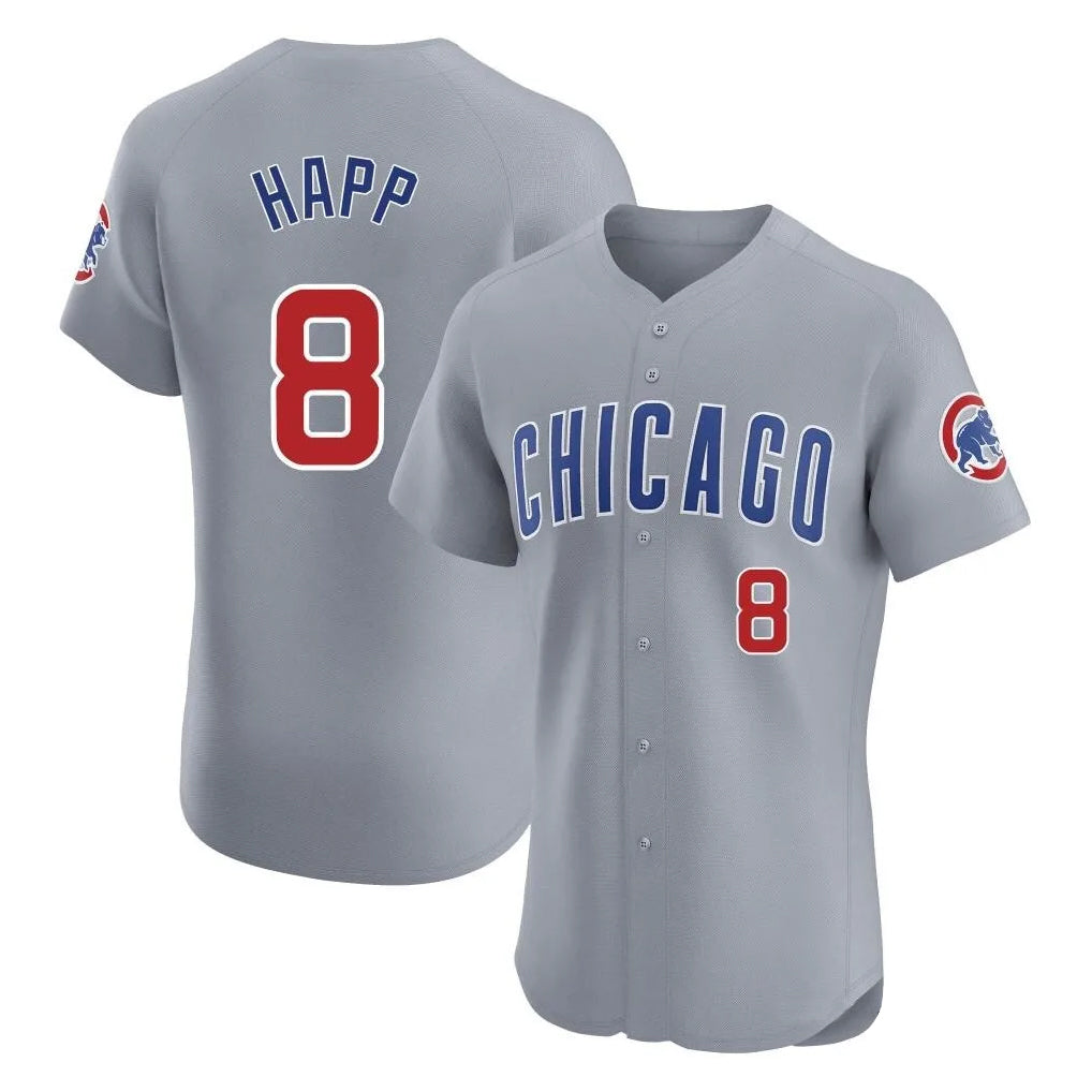 Chicago Cubs #8 Ian Happ Player Gray CLOTHIN Road Limited Elite Home Stitched Jerseys