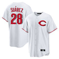 Cincinnati Reds #28 Eugenio Su¨¢rez Player White CLOTHIN Home Game Stitched Jerseys