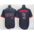 Cincinnati Reds #9 Joe Burrow Black CLOTHIN 2023 City Connect Cool Base Stitched Jersey