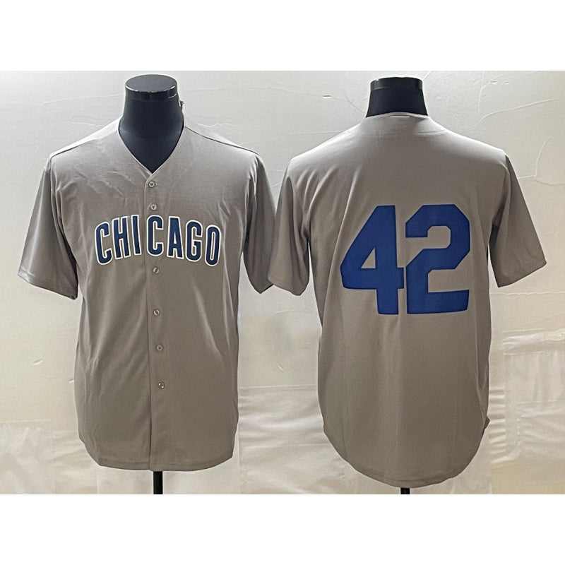 Chicago Cubs #42 Bruce Sutter Gray CLOTHIN Stitched Cool Base Jersey