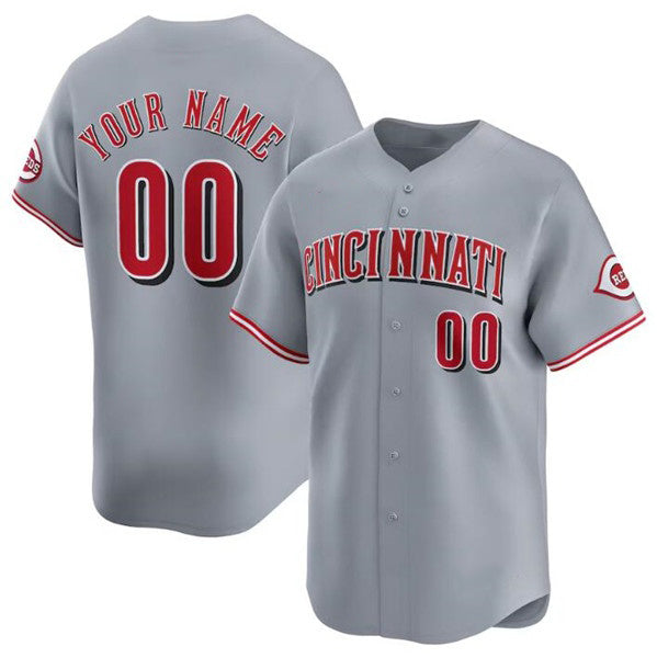 Custom Cincinnati Reds Active Player Gray CLOTHIN Away Limited Stitched Jersey