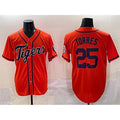Detroit Tigers #25 Gleyber Torres Orange CLOTHIN With Patch Vapor Premier Limited Stitched Jersey