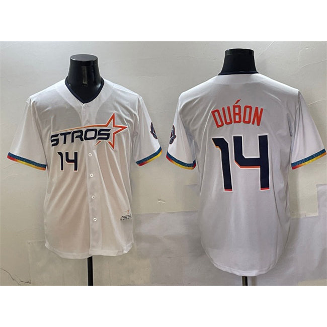 Houston Astros #14 Mauricio Dub¨®n White CLOTHIN 2025 City Connect Limited Stitched Jersey