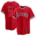Los Angeles Angels #7 Jo Adell Player Red CLOTHIN Home Game Stitched Jerseys