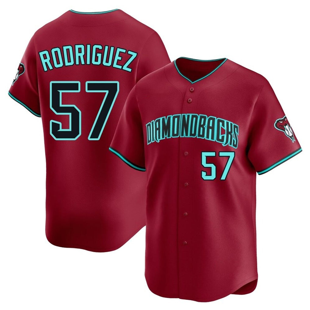 Arizona Diamondbacks #57 Eduardo Rodriguez Player Red CLOTHIN Limited Home Game Stitched Jerseys