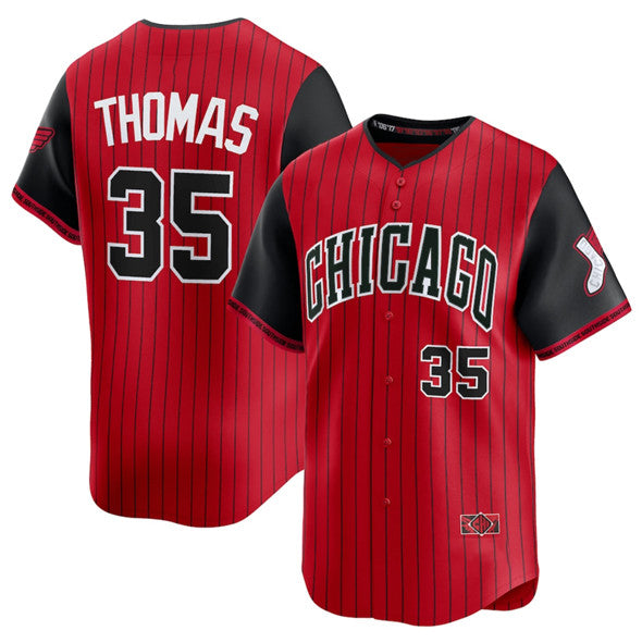 Chicago White Sox #35 Frank Thomas Red Black CLOTHIN 2025 City Connect Limited Stitched Jersey