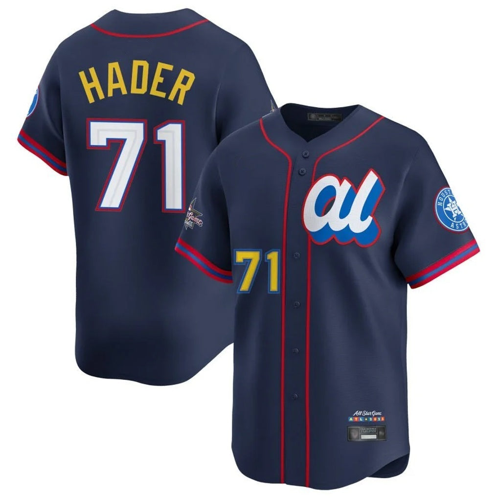 Houston Astros #71 Josh Hader Player Navy CLOTHIN American League All-Star Game Limited Stitched Jerseys
