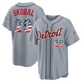 Detroit Tigers #29 Tarik Skubal USA 250 Fourth of July Road Stadium Jersey - Gray CLOTHIN