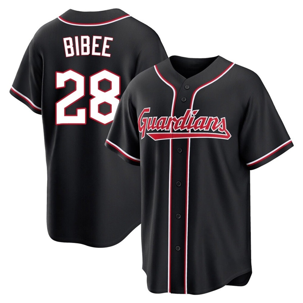 Cleveland Guardians #28 Tanner Bibee Player Black CLOTHIN Fashion Out Home Game Stitched Jerseys