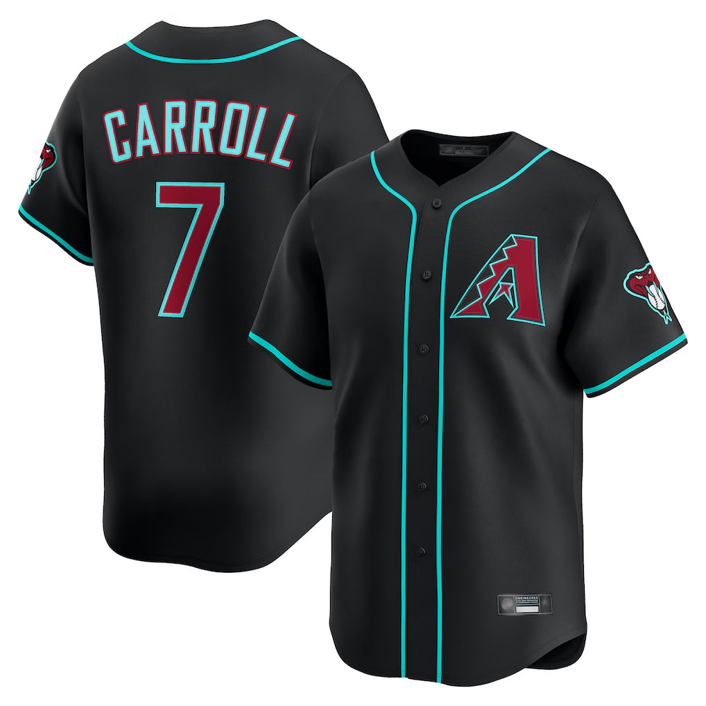 Arizona Diamondbacks #7 Corbin Carroll Player Black CLOTHIN Limited Home Game Stitched Jerseys