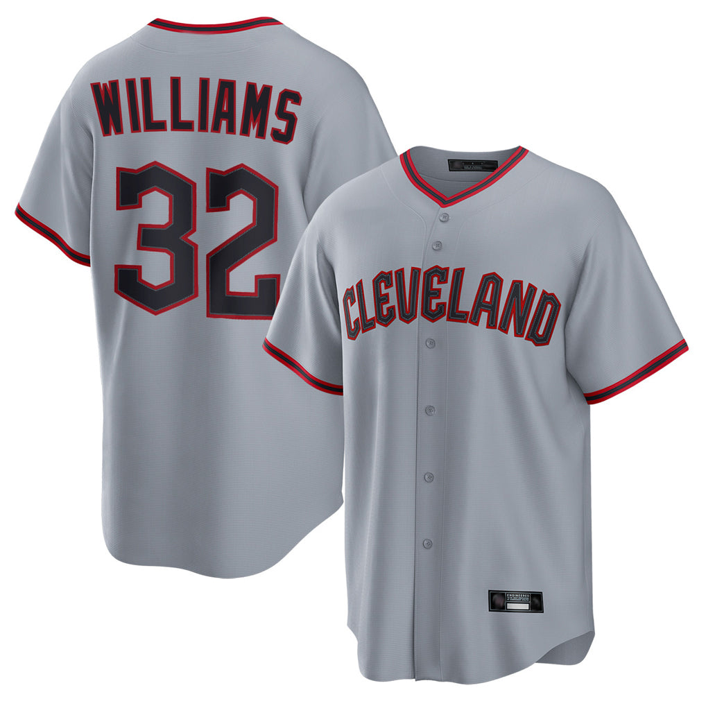 Cleveland Guardians #32 Gavin Williams Player Gray CLOTHIN Home Game Stitched Jerseys