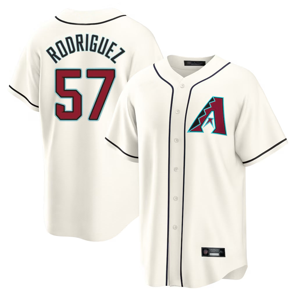 Arizona Diamondbacks #57 Eduardo Rodriguez Player Cream CLOTHIN Home Game Stitched Jerseys