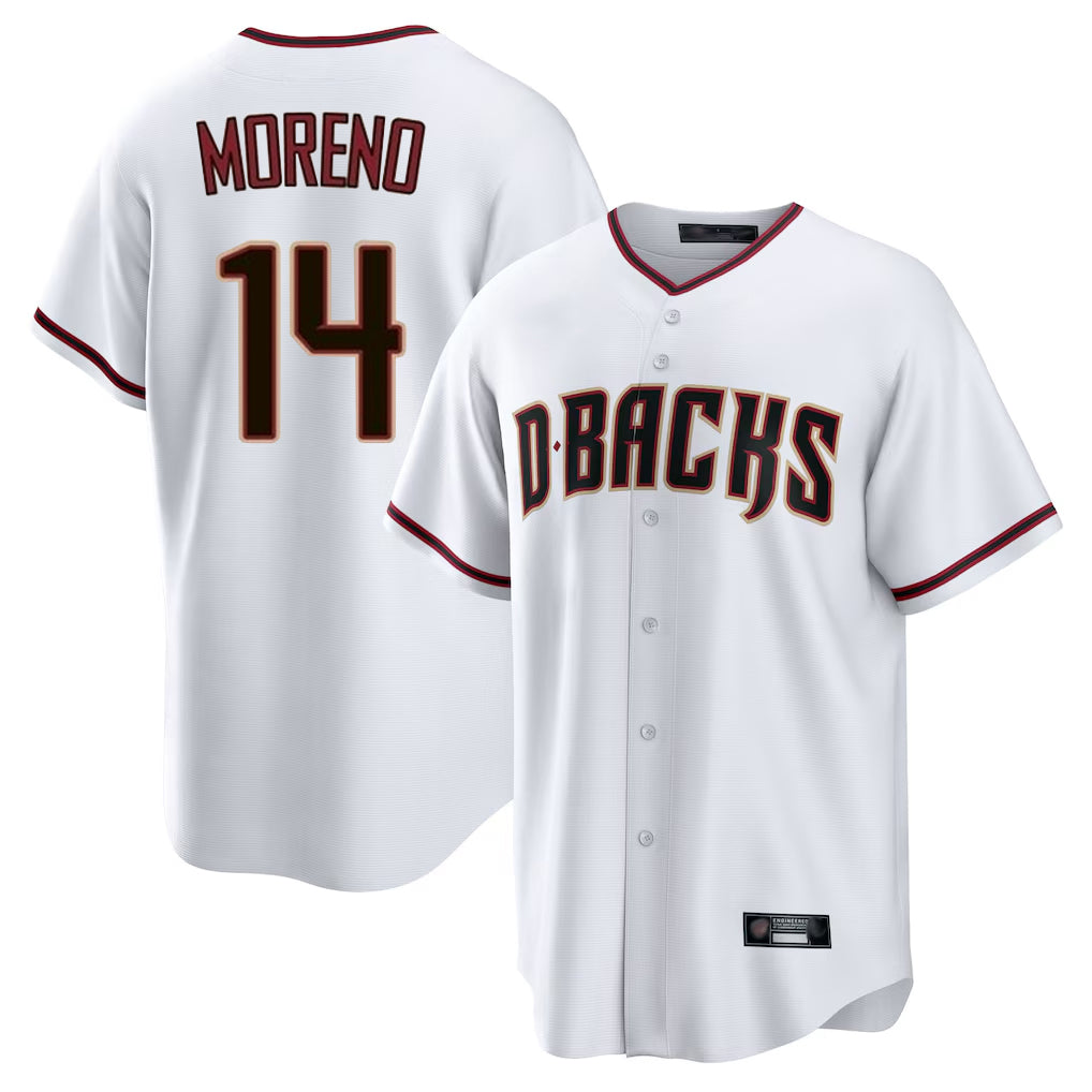 Arizona Diamondbacks #14 Gabriel Moreno Player White CLOTHIN Home Game Stitched Jerseys