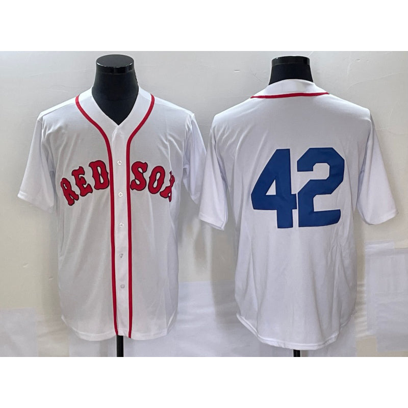 Boston Red Sox #42 Jackie Robinson White CLOTHIN Cool Base Stitched Jersey