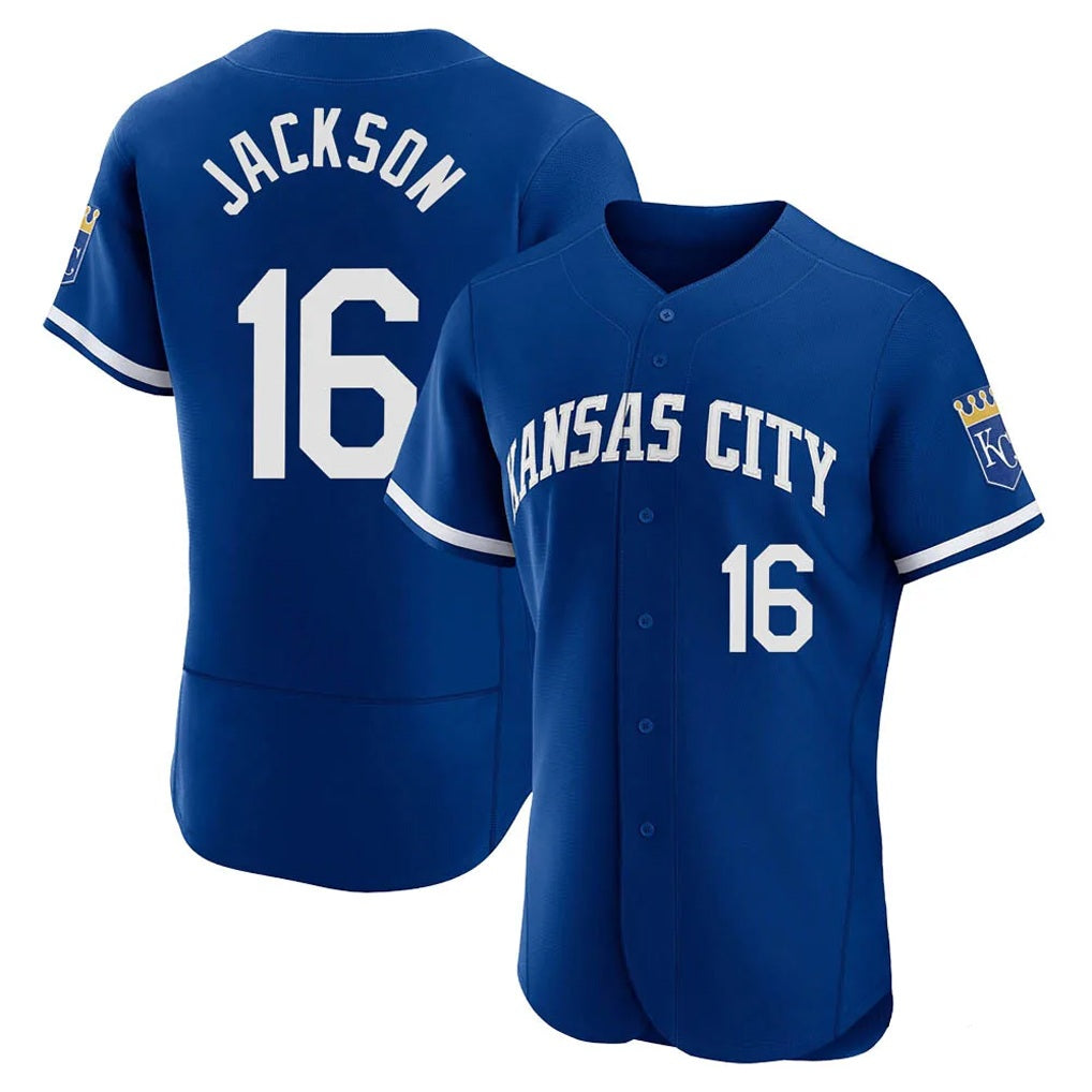 Kansas City Royals #16 Bo Jackson Player Royal CLOTHIN City Connect Limited Elite Home Game Stitched Jerseys