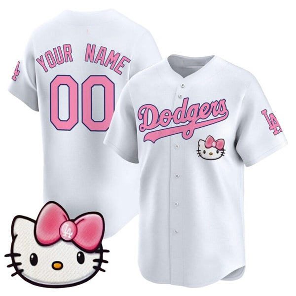 Custom Los Angeles Dodgers ACTIVE PLAYER White CLOTHIN 2025 Hello Kitty Vapor Premier Limited Stitched Jersey