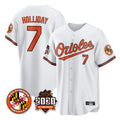 Baltimore Orioles #7 Jackson Holliday Player White CLOTHIN 30th Anniversary of 2131 Home Game Stitched Jerseys