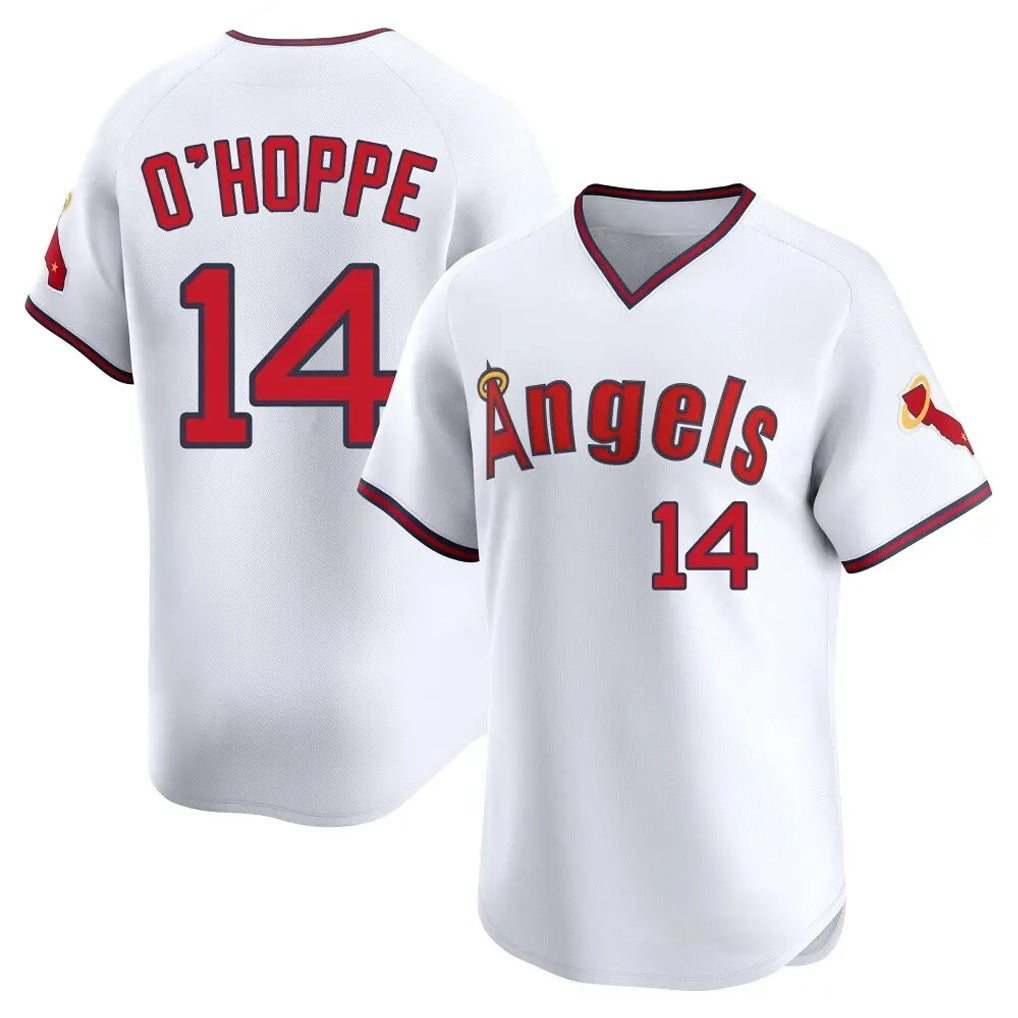 Los Angeles Angels #14 Logan O'Hoppe Player White CLOTHIN T-shirt Home Limited Stitched Jerseys