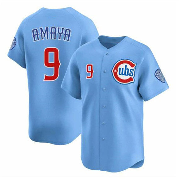 Chicago Cubs #9 Miguel Amaya Blue CLOTHIN 2024-25 2nd Alternate Limited Stitched Jersey