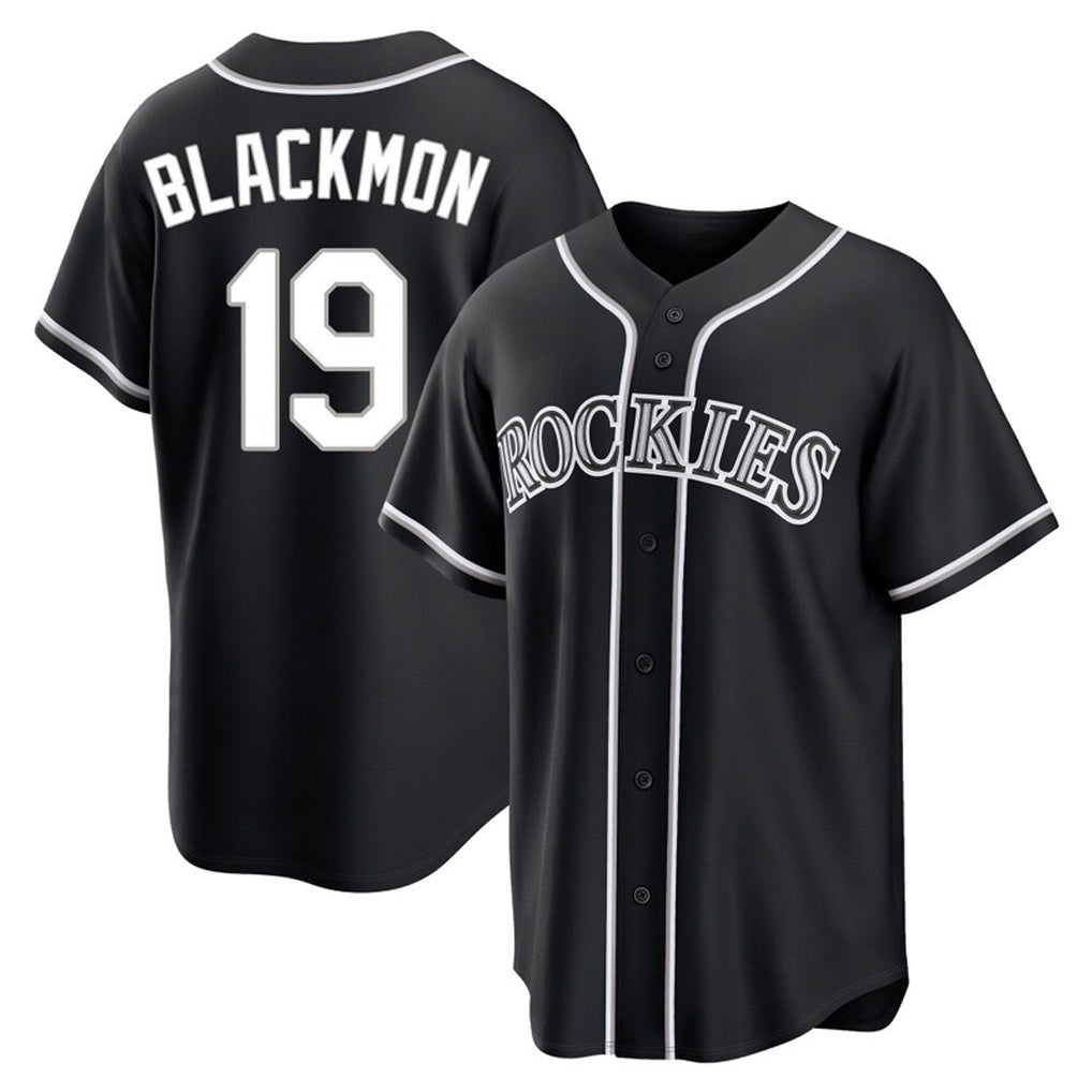 Colorado Rockies #19 Charlie Blackmon Player Black CLOTHIN Fashion Out Home Game Stitched Jerseys