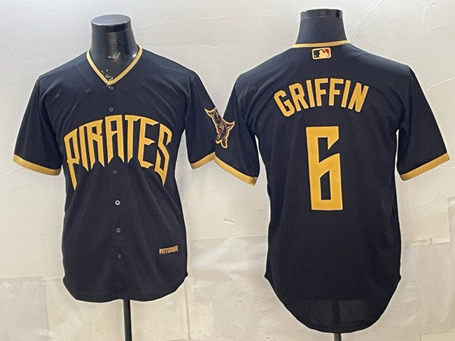 Pittsburgh Pirates #6 Konnor Griffin Black CLOTHIN 2026 City Connect Stadium Stitched Jersey
