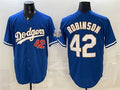Los Angeles Dodgers #42 Jackie Robinson Royal CLOTHIN 2026 Alternate Gold Collection Stadium Stitched Jersey