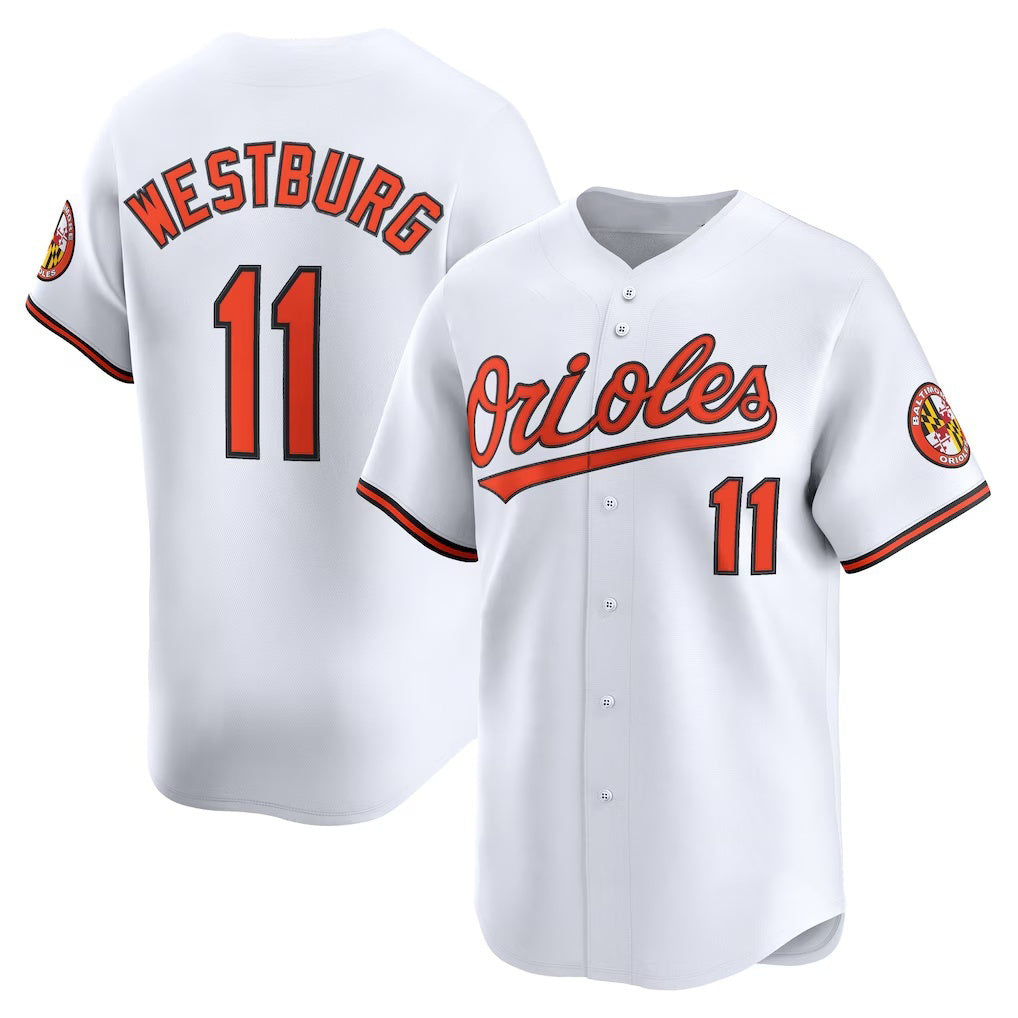 Baltimore Orioles #11 Jordan Westburg White CLOTHIN Home Limited Player Jersey