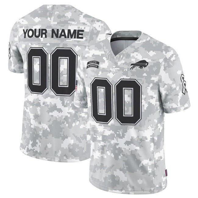 Custom B.Bills Active Player 2024 F.U.S.E Arctic Camo CLOTHIN Salute To Service Limited Stitched Jersey