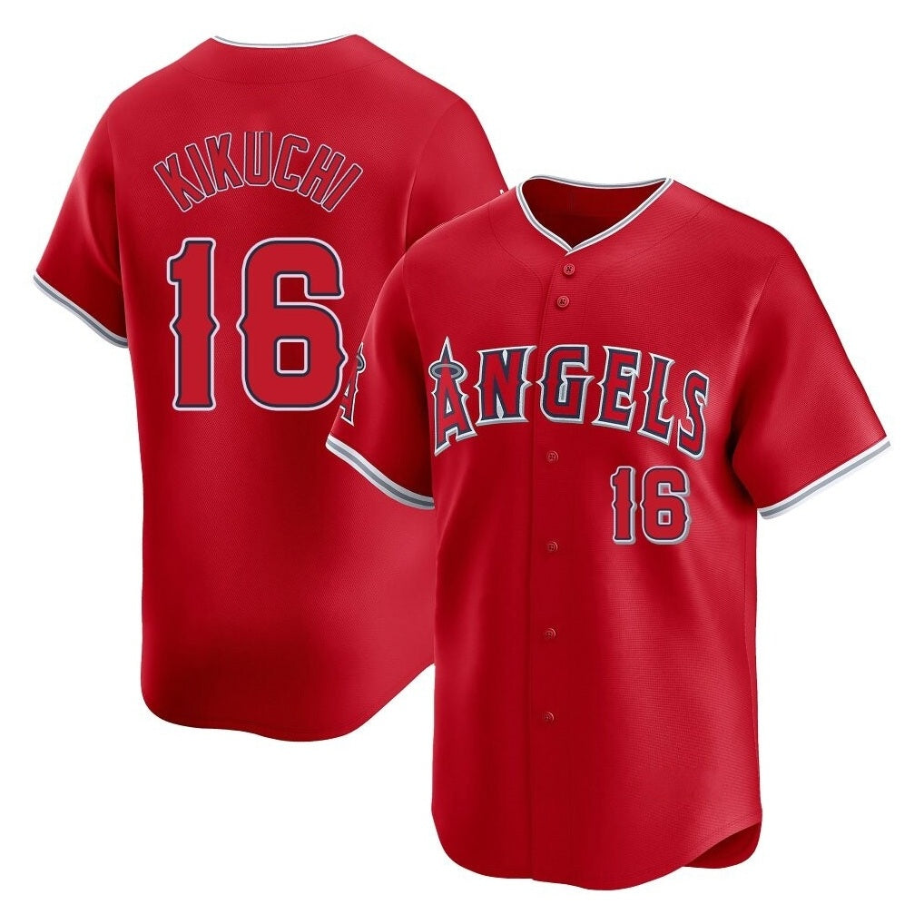 Los Angeles Angels #16 Yusei Kikuchi Player Red CLOTHIN Home Limited Stitched Jerseys