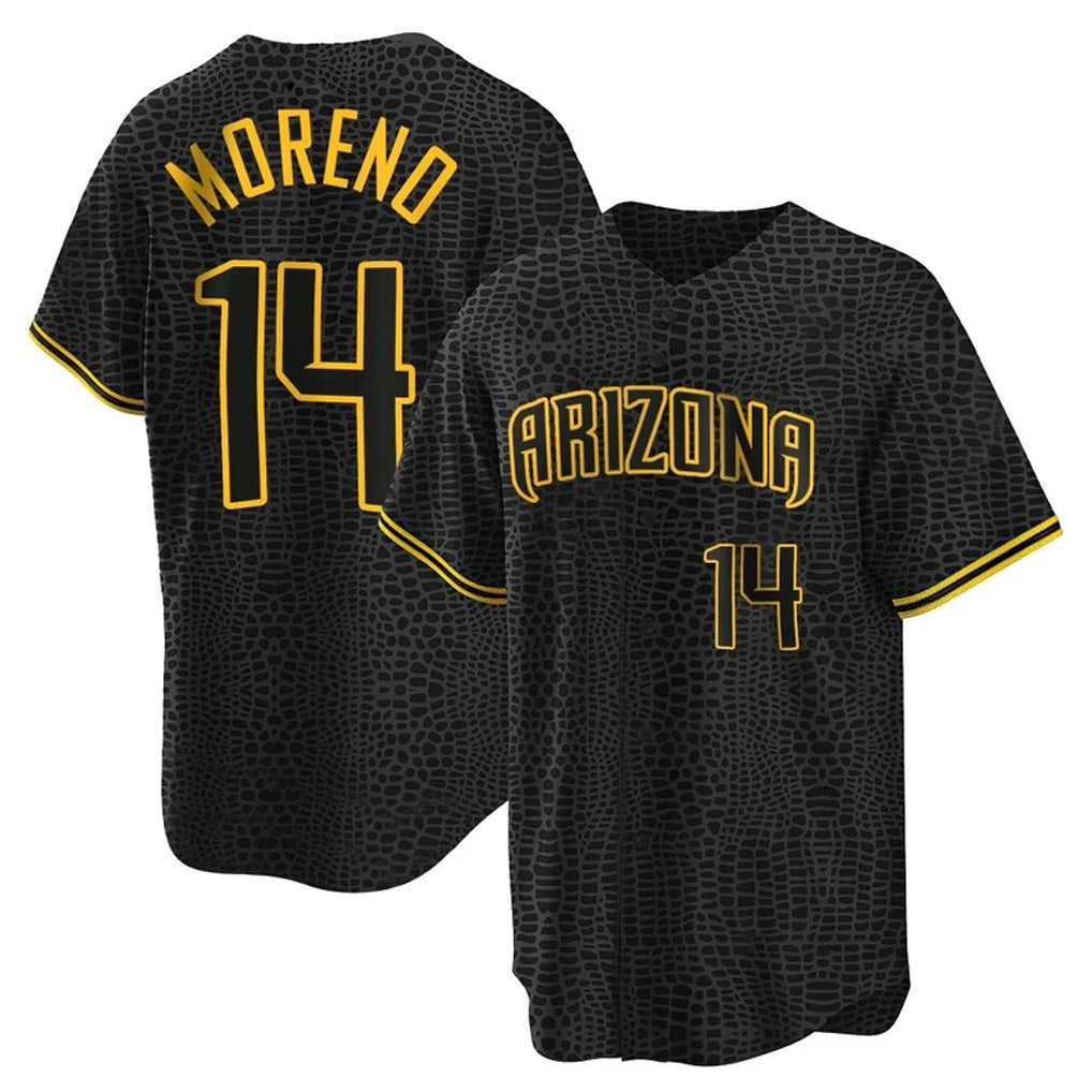 Arizona Diamondbacks #14 Gabriel Moreno Player Black CLOTHIN Snake Skin City Home Game Stitched Jerseys