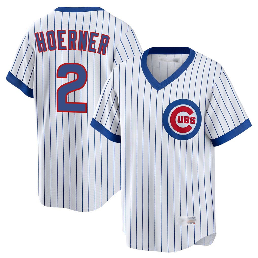 Chicago Cubs #2 Nico Hoerner Player White CLOTHIN T-shirt Cooperstown Collection Limited Stitched Jerseys