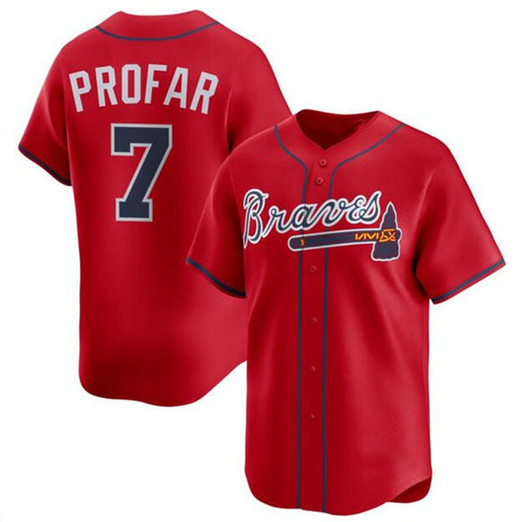 Atlanta Braves #7 Jurickson Profar Red CLOTHIN 2025 Alternate Limited Stitched Jersey