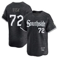 Chicago White Sox #72 Carlton Fisk Player Black CLOTHIN City Connect Limited Home Stitched Jerseys
