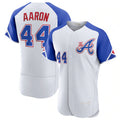 Atlanta Braves #44 Hank Aaron White CLOTHIN 2023 City Connect Flex Base Stitched Jersey 2