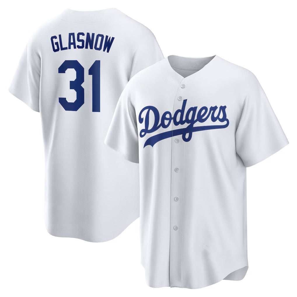 Los Angeles Dodgers #31 Tyler Glasnow White CLOTHIN Home Replica Jersey