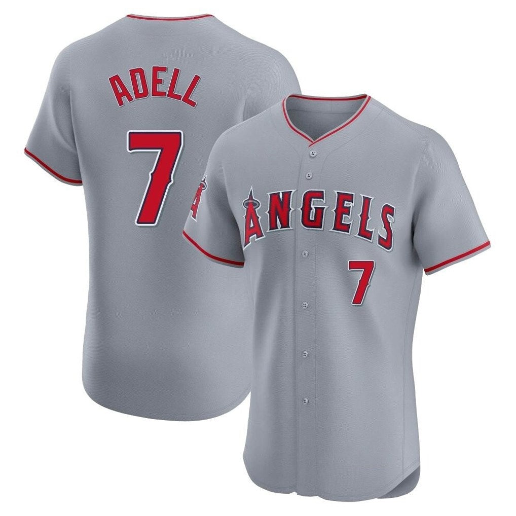 Los Angeles Angels #7 Jo Adell Player Gray CLOTHIN Home Limited Elite Stitched Jerseys