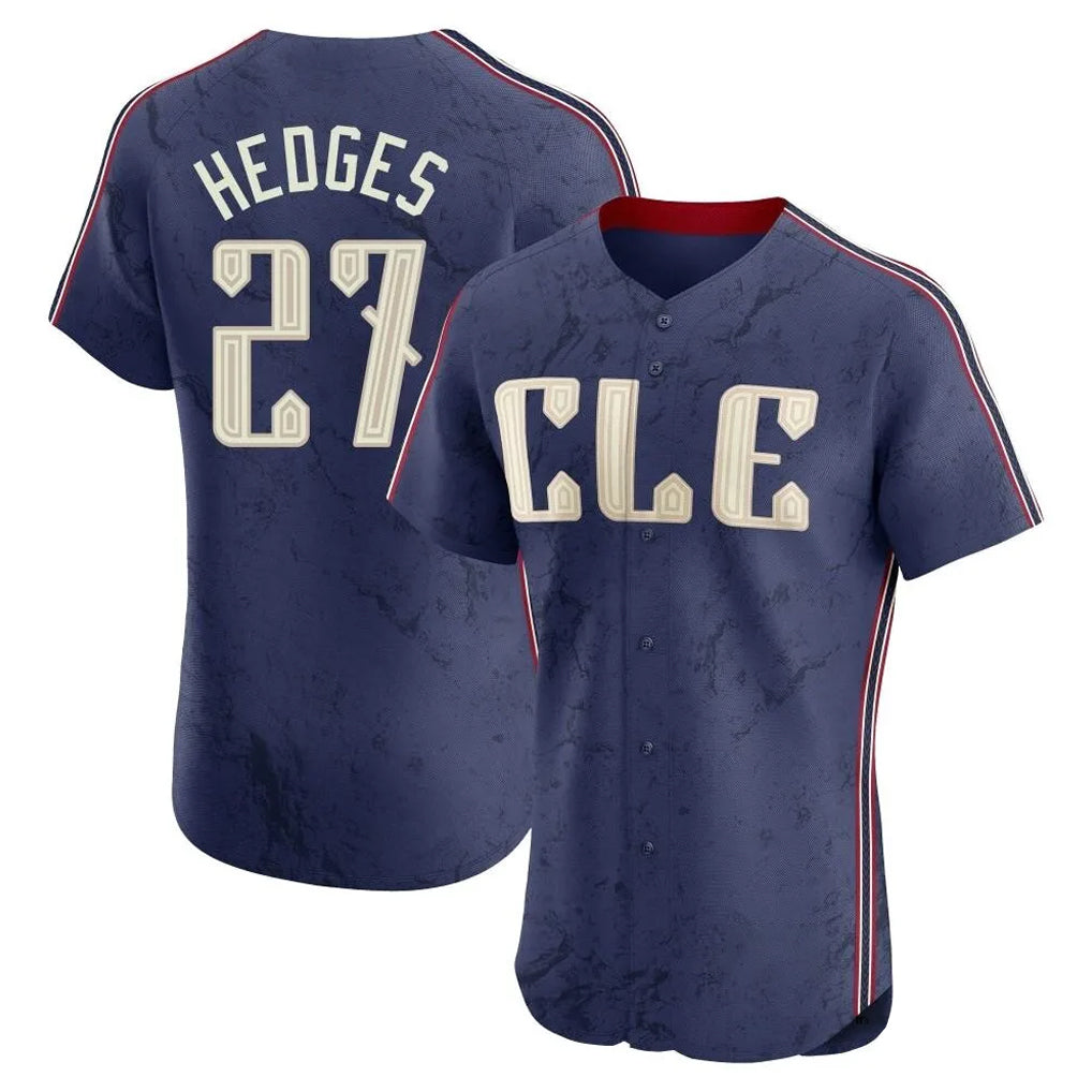 Cleveland Guardians #27 Austin Hedges Player Navy CLOTHIN City Connect Limited Elite Home Stitched Jerseys