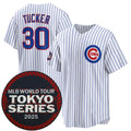 Chicago Cubs #30 Kyle Tucker White CLOTHIN 2025 World Tour Tokyo Series Home Stitched Jersey