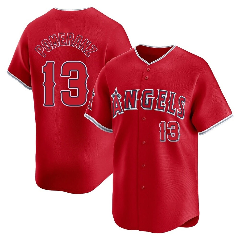 Los Angeles Angels #13 Drew Pomeranz Player Red CLOTHIN Home Limited Stitched Jerseys