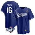 Los Angeles Dodgers #16 Will Smith Player Royal CLOTHIN World Series Game Stitched Jerseys